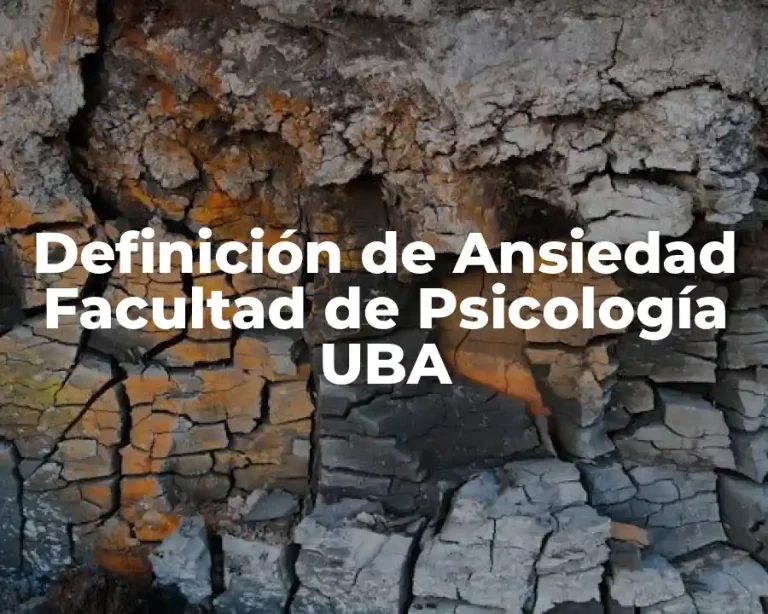 Definición de Ansiedad Facultad de Psicología UBA