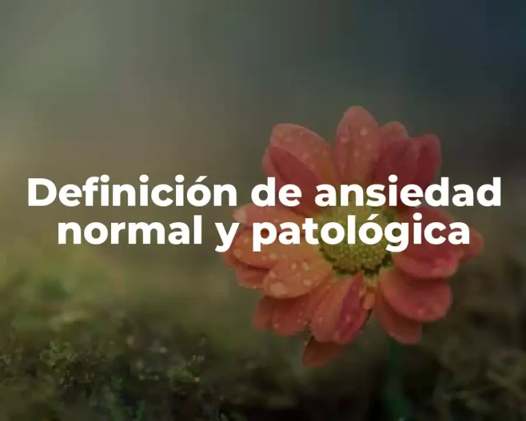 Definición de ansiedad normal y patológica