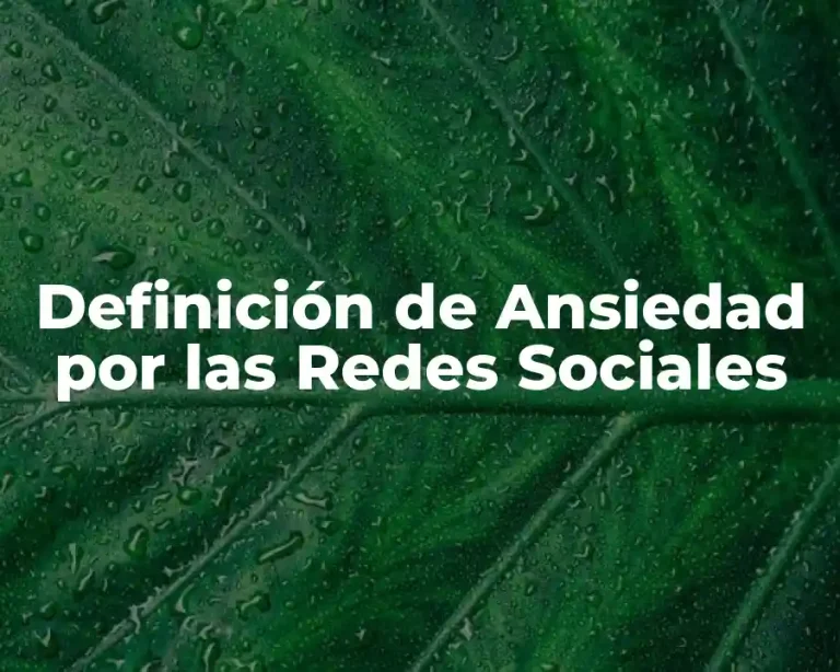 Definición de Ansiedad por las Redes Sociales