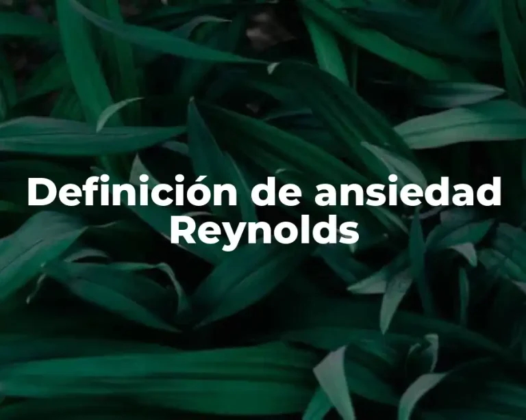 Definición de ansiedad Reynolds