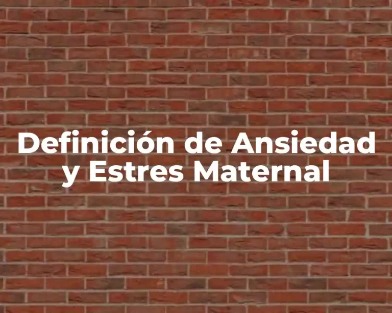 Definición de Ansiedad y Estres Maternal