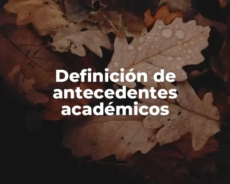 Definición de antecedentes académicos
