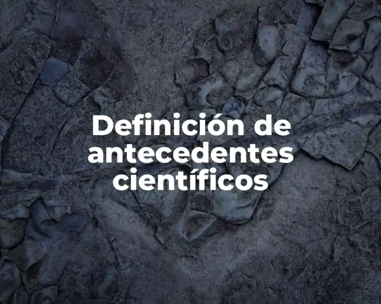 Definición de antecedentes científicos