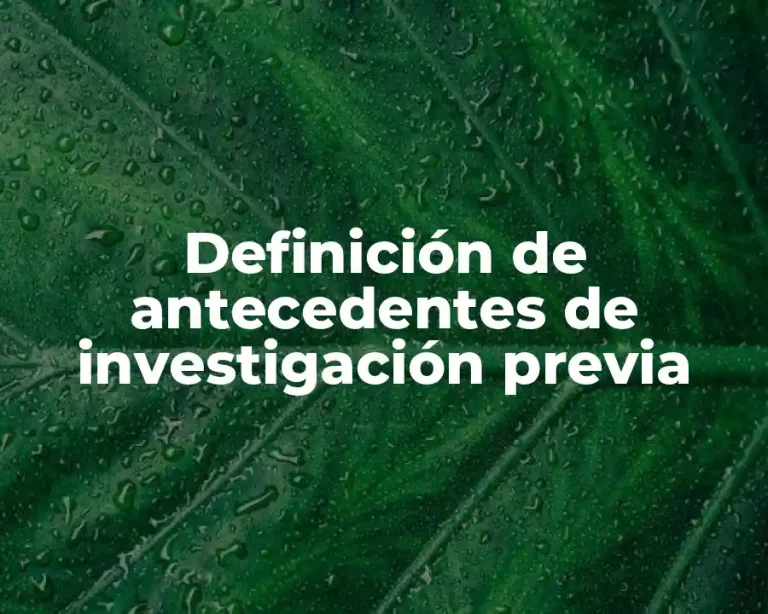 Definición de antecedentes de investigación previa