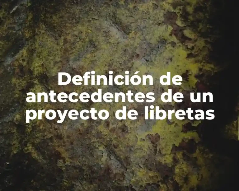 Definición de antecedentes de un proyecto de libretas