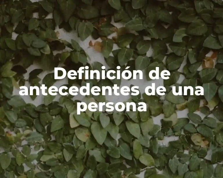 Definición de antecedentes de una persona