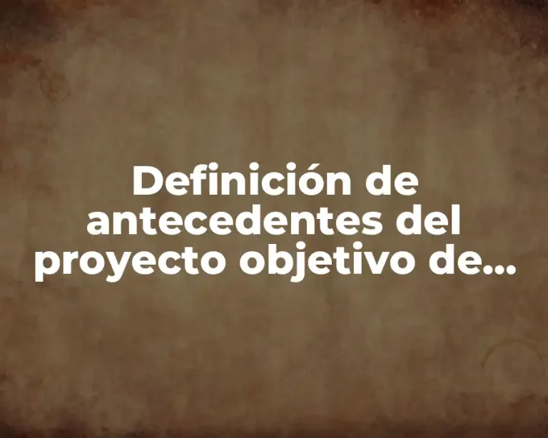 Definición de antecedentes del proyecto objetivo de una fábrica de muebles
