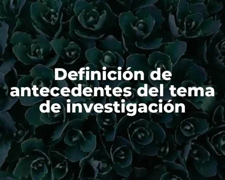 Definición de antecedentes del tema de investigación