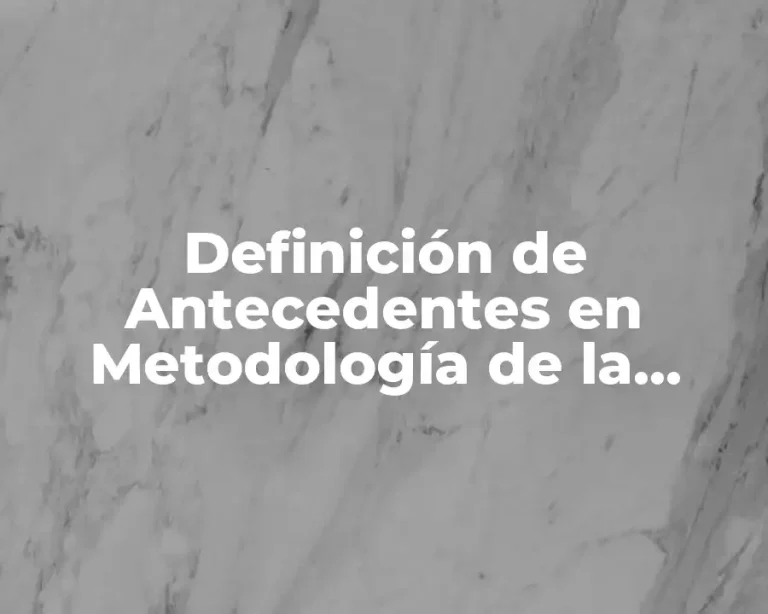 Definición de Antecedentes en Metodología de la Investigación