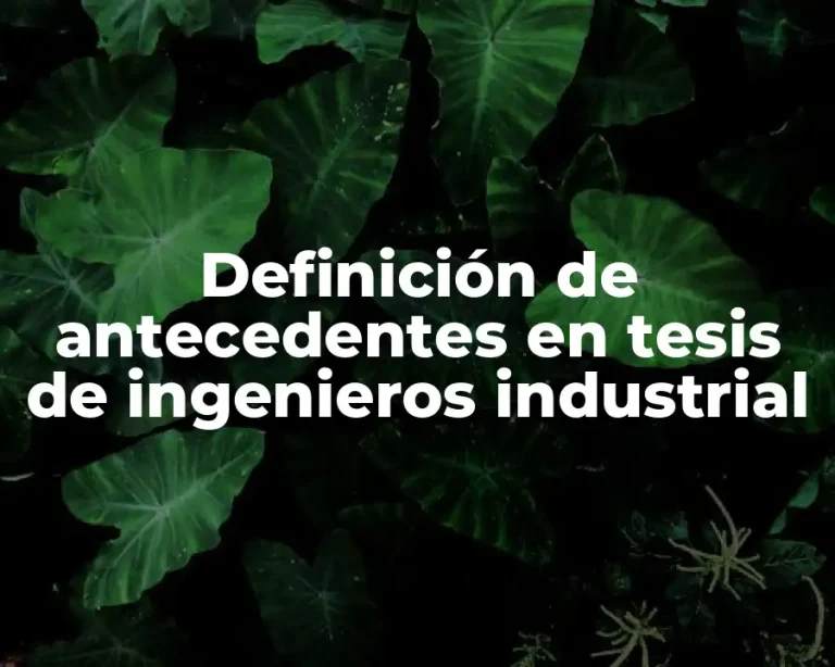 Definición de antecedentes en tesis de ingenieros industrial