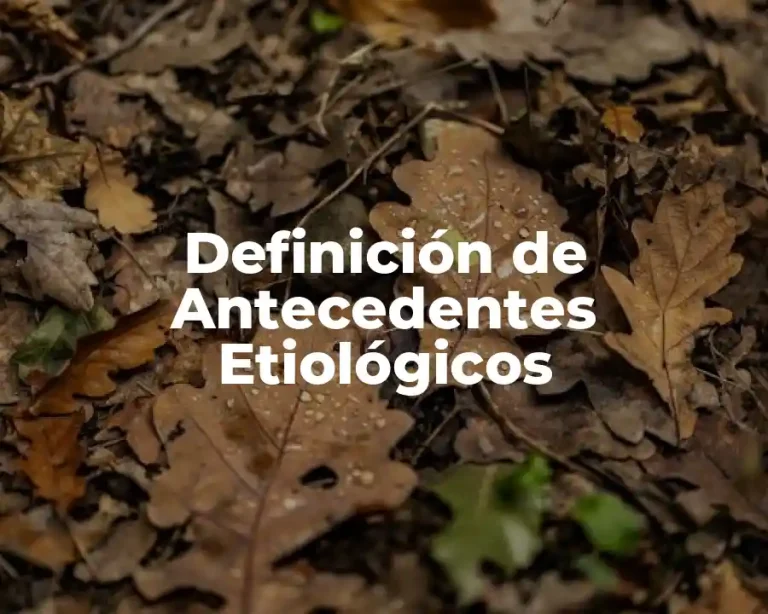 Definición de Antecedentes Etiológicos