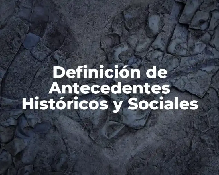 Definición de Antecedentes Históricos y Sociales
