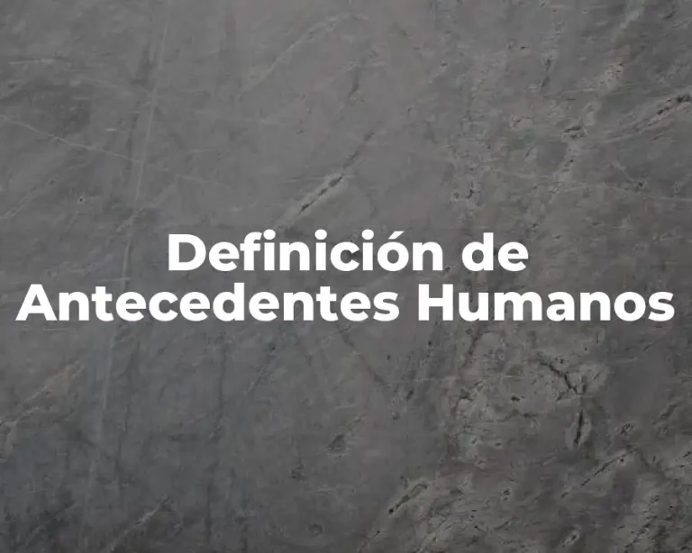 Definición de Antecedentes Humanos