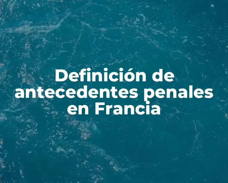 Definición de antecedentes penales en Francia
