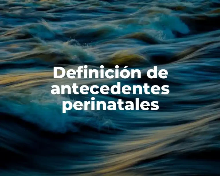 Definición de antecedentes perinatales