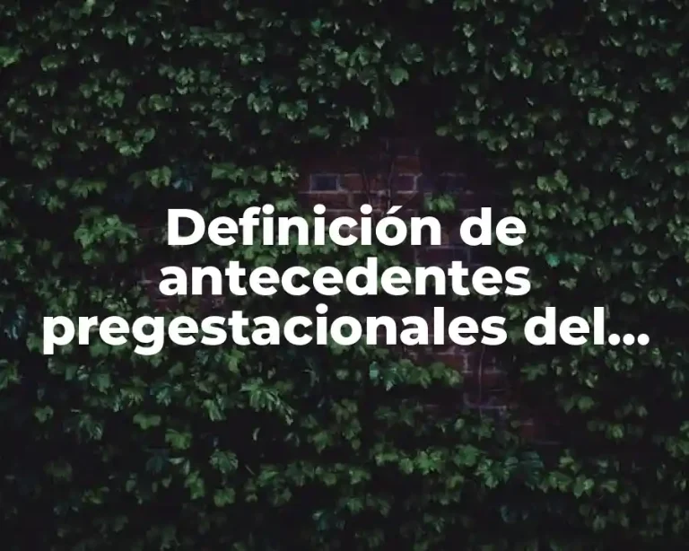 Definición de antecedentes pregestacionales del recién nacido