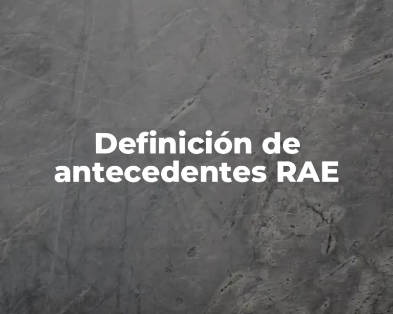 Definición de antecedentes RAE