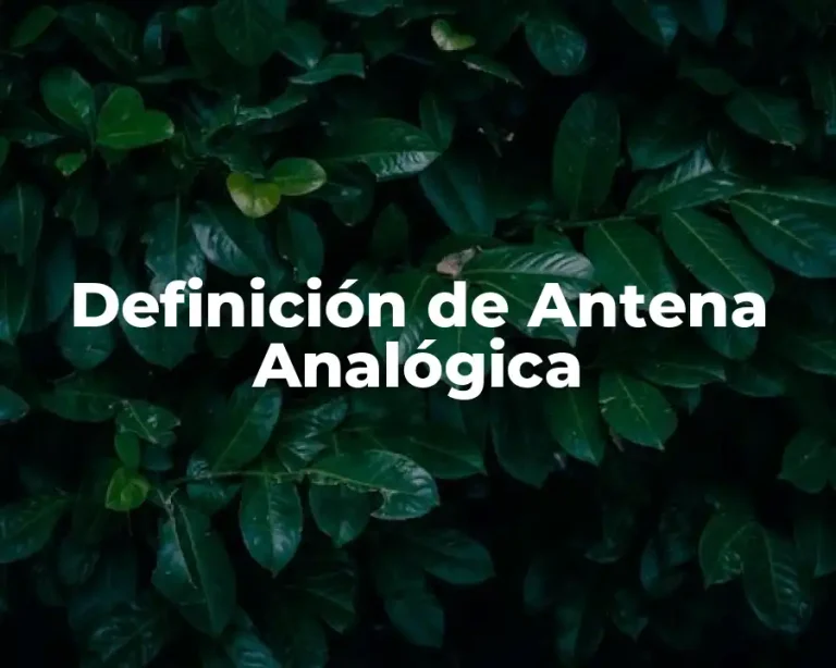 Definición de Antena Analógica