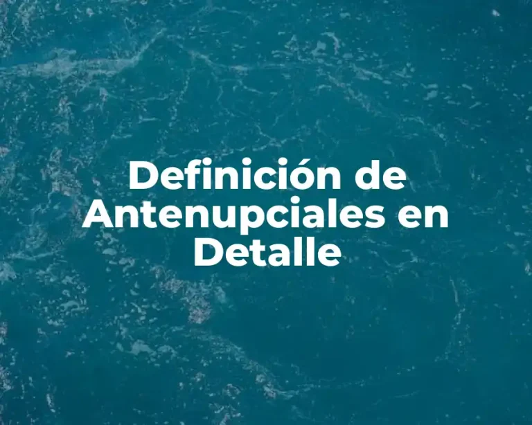 Definición de Antenupciales en Detalle
