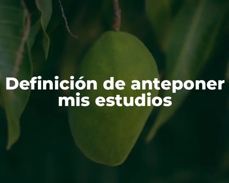 Definición de anteponer mis estudios
