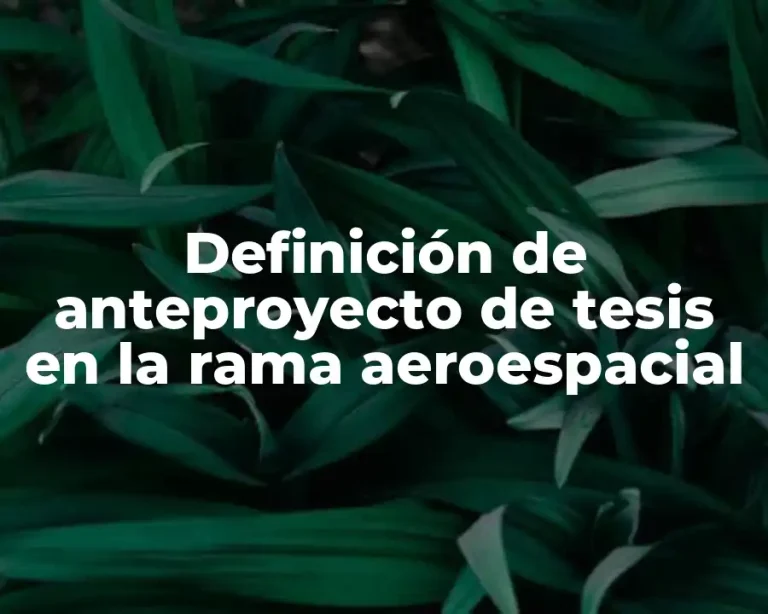 Definición de anteproyecto de tesis en la rama aeroespacial
