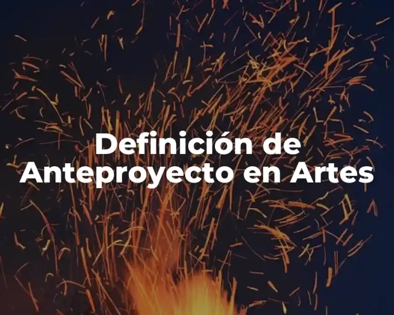 Definición de Anteproyecto en Artes