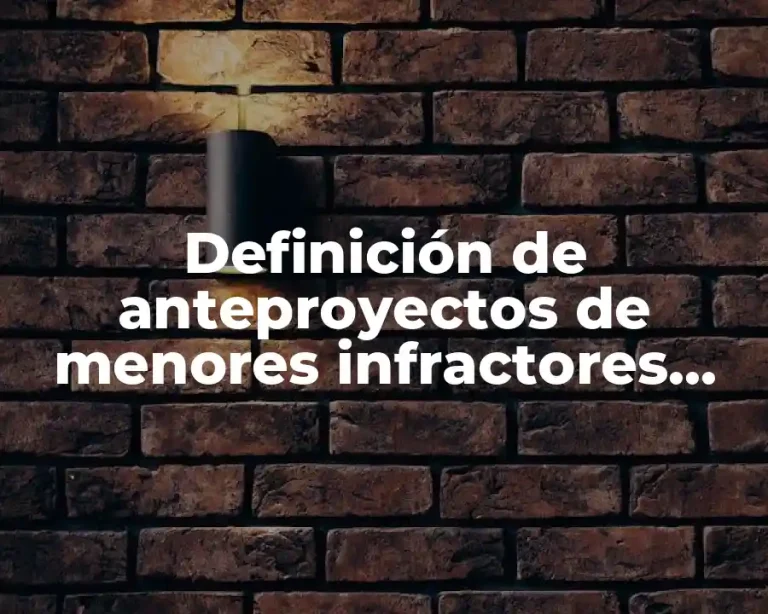 Definición de anteproyectos de menores infractores justificación del problema