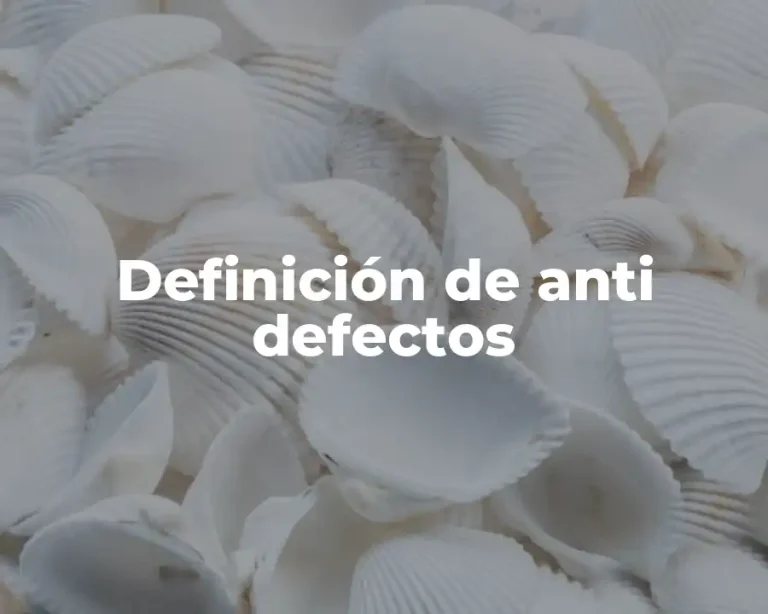 Definición de anti defectos