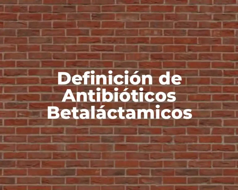 Definición de Antibióticos Betaláctamicos