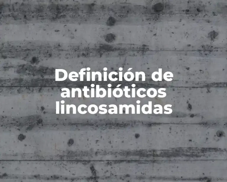 Definición de antibióticos lincosamidas