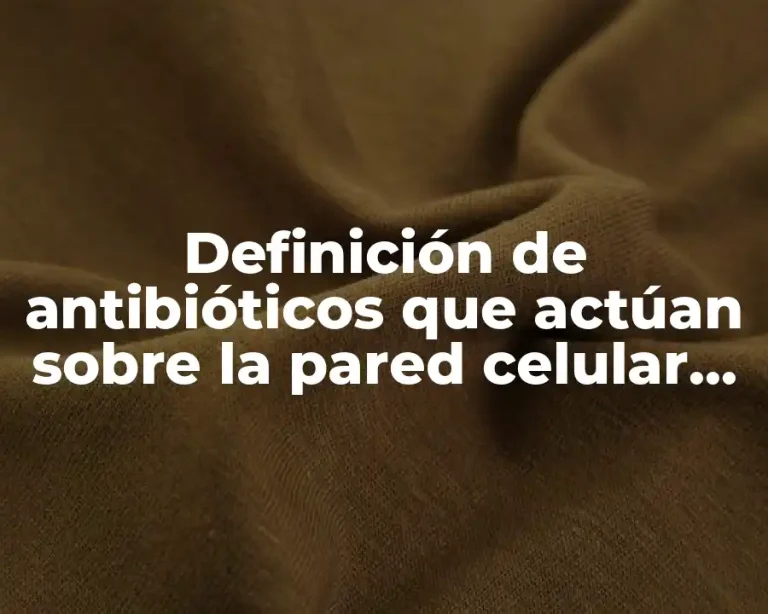 Definición de antibióticos que actúan sobre la pared celular bacteriana