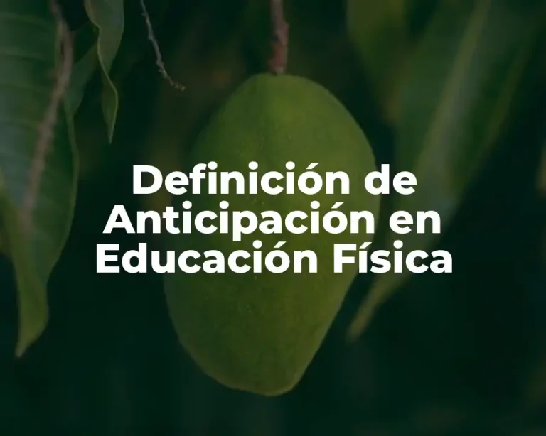 Definición de Anticipación en Educación Física