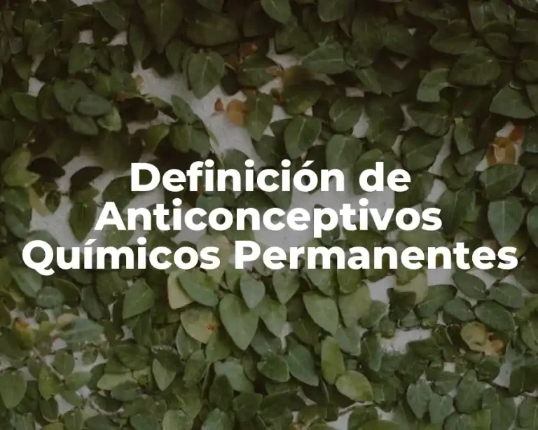 Definición de Anticonceptivos Químicos Permanentes