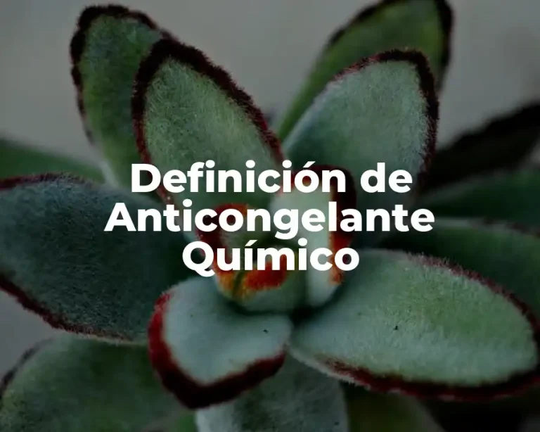 Definición de Anticongelante Químico