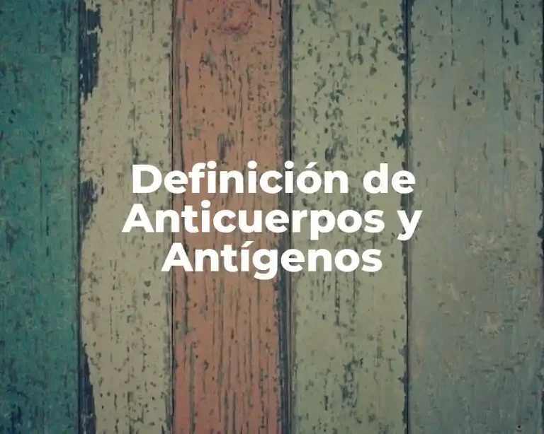 Definición de Anticuerpos y Antígenos