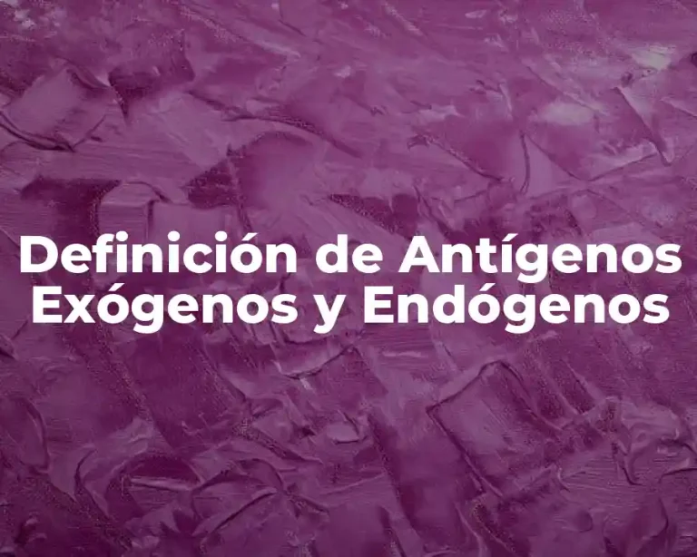 Definición de Antígenos Exógenos y Endógenos