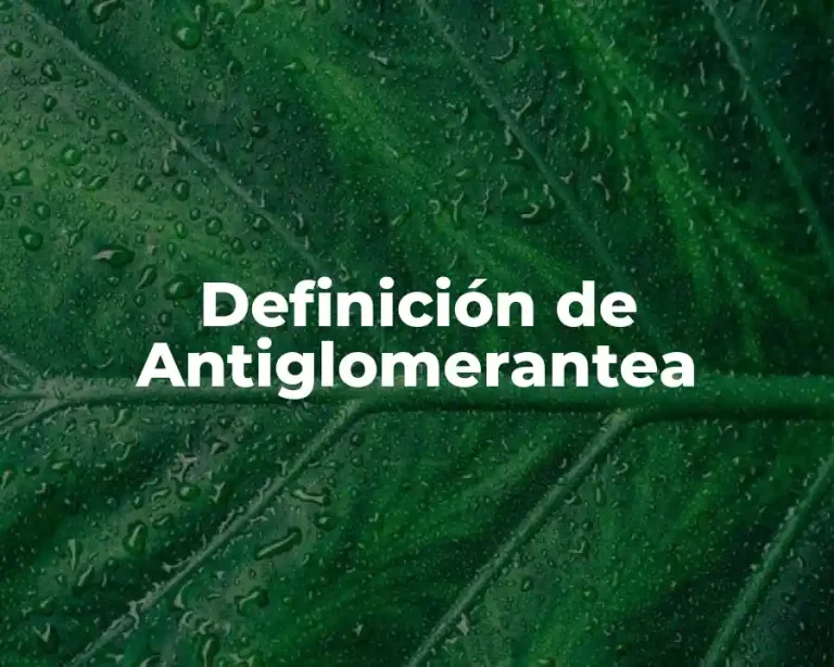 Definición de Antiglomerantea