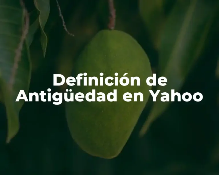 Definición de Antigüedad en Yahoo