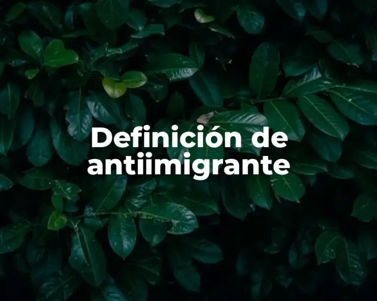 Definición de antiimigrante