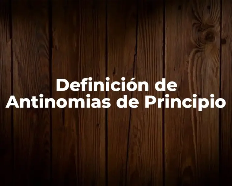 Definición de Antinomias de Principio