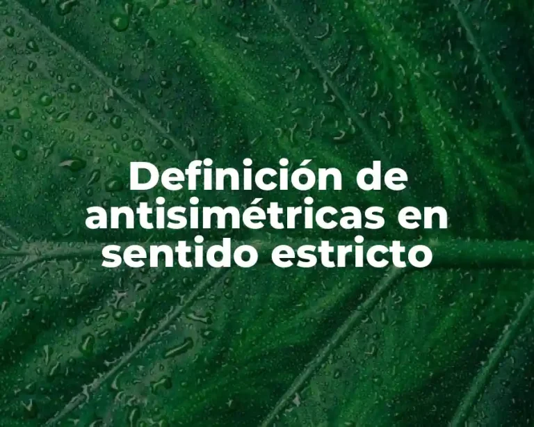Definición de antisimétricas en sentido estricto