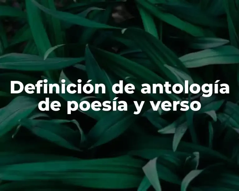 Definición de antología de poesía y verso