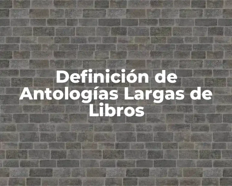 Definición de Antologías Largas de Libros
