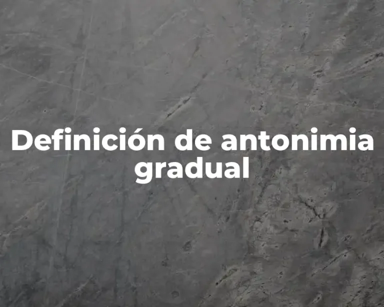 Definición de antonimia gradual