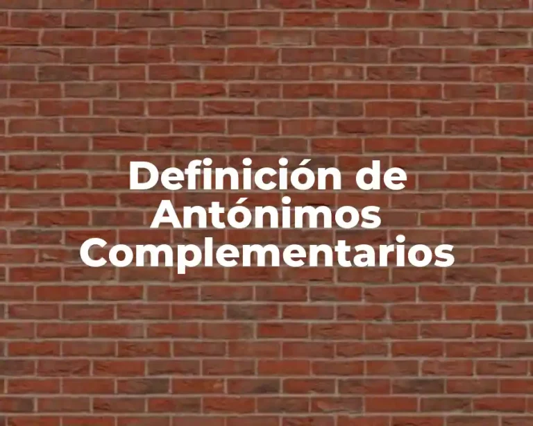 Definición de Antónimos Complementarios