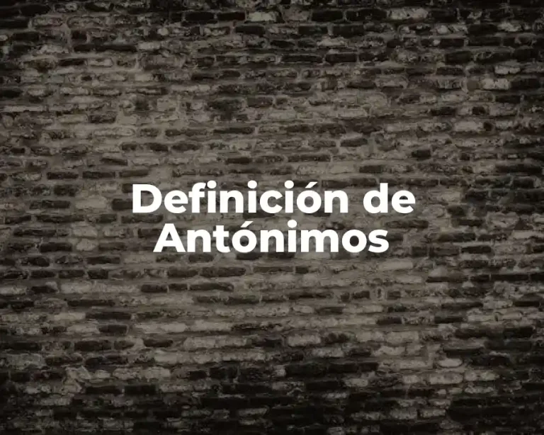 Definición de Antónimos