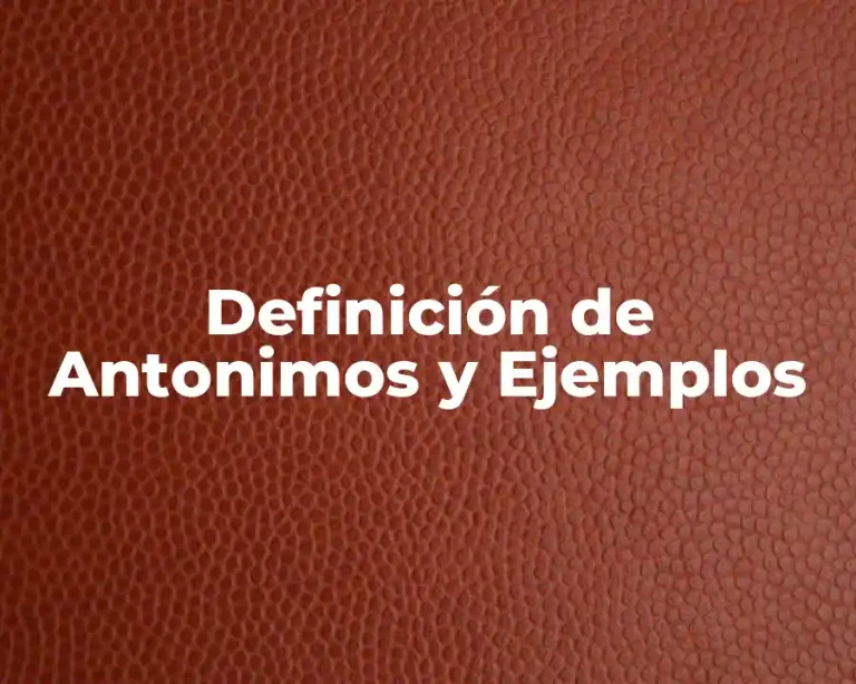 Definición de Antonimos y Ejemplos