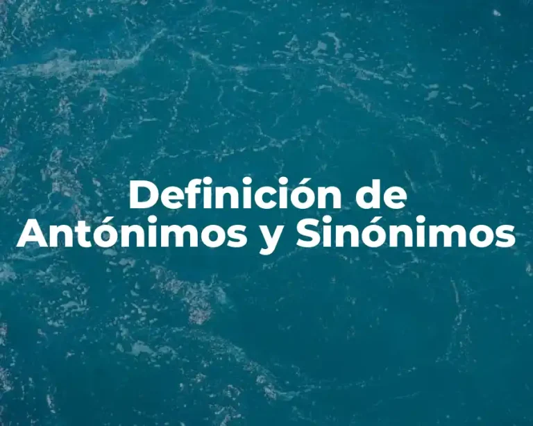 Definición de Antónimos y Sinónimos
