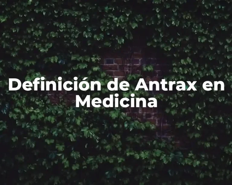 Definición de Antrax en Medicina