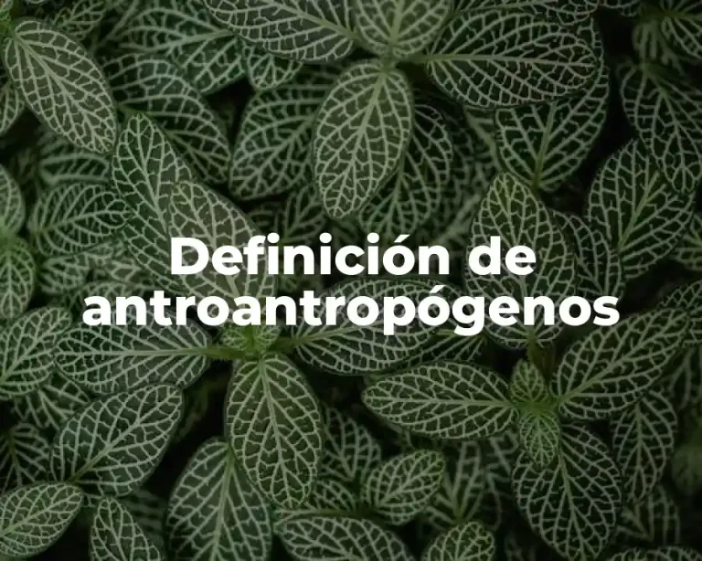 Definición de antroantropógenos